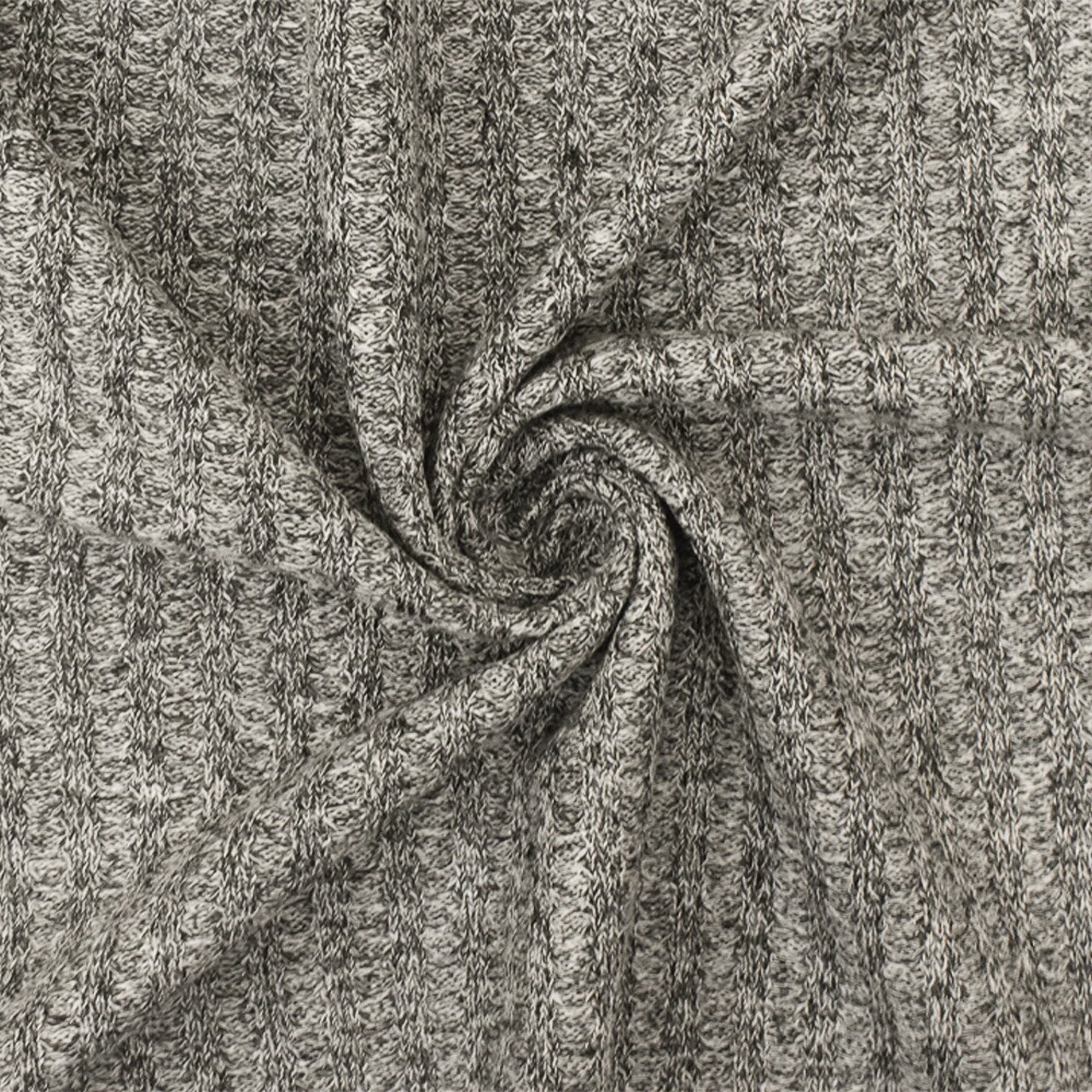 Nature Black-White Texture Stretch Rib Waffle Knit Fabric By the Yard